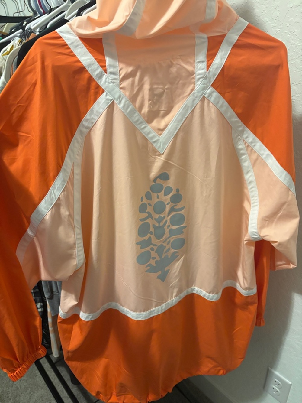 Free People NWOT Like the Wind Color-block Jacket in Peach-Orange - Picture 8 of 9